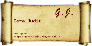 Gera Judit névjegykártya